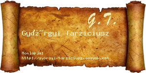 Györgyi Tarziciusz névjegykártya