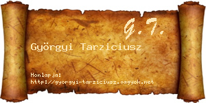 Györgyi Tarziciusz névjegykártya